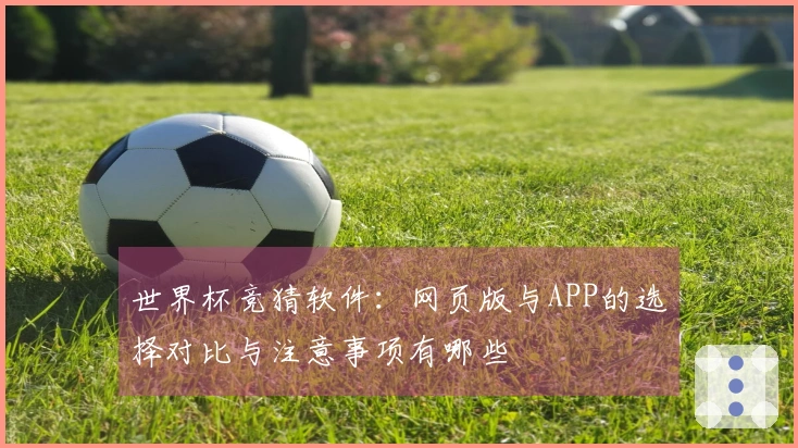 世界杯竞猜软件：网页版与APP的选择对比与注意事项有哪些