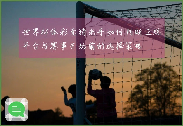 世界杯体彩竞猜老手如何判断正规平台与赛事开始前的选择策略